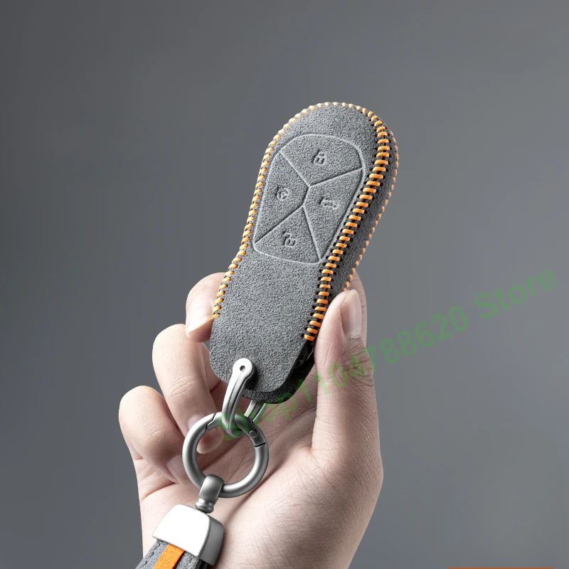 Alcantara Car Key Bag for XPeng Xiaopeng G6 G9 P7i High-End Key Case Cover Keychain Interior Accessories