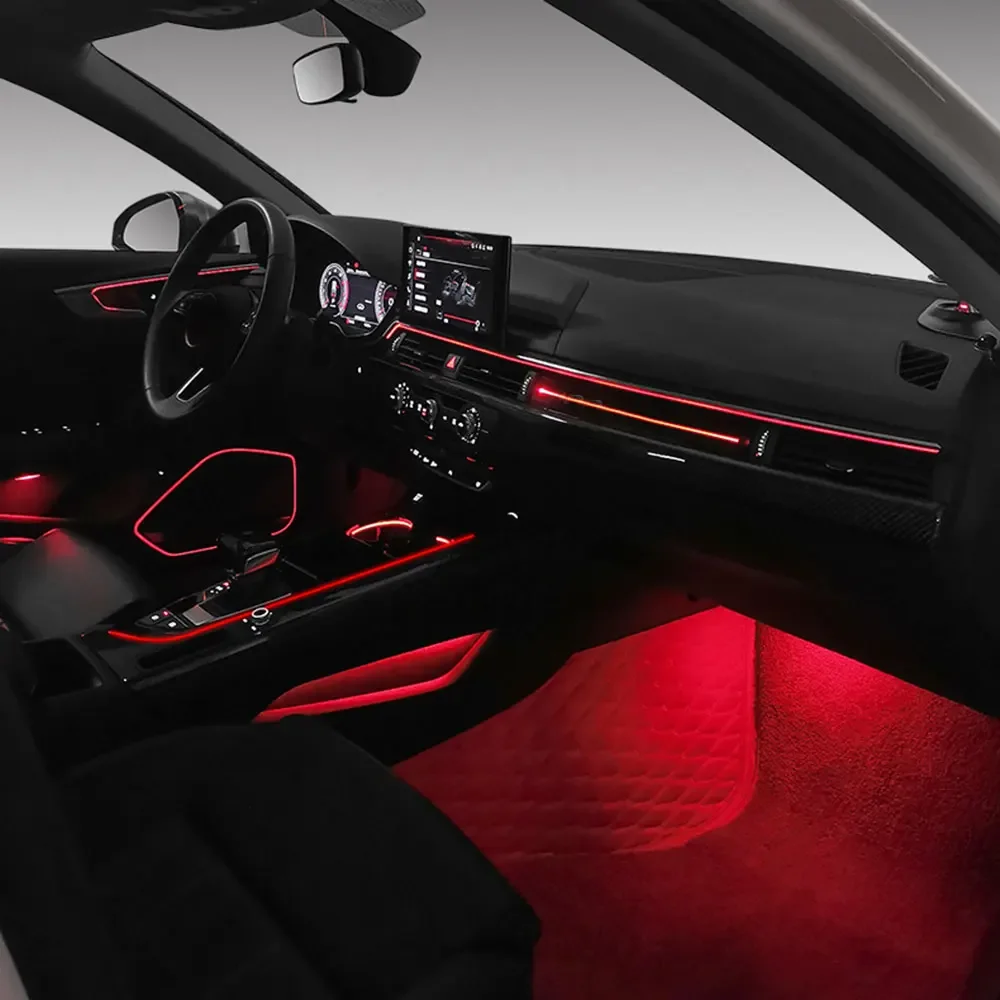 For Audi A4 S4 A5 S5 B9 2017-2024 Center Console Dashboard Ambient Light LED Strip Decorative Cover Lift Tweeter Speaker Lamp