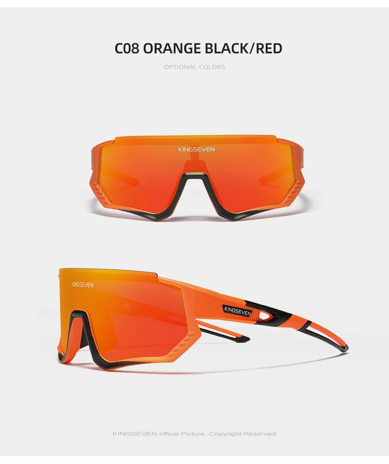 KINGSEVEN Fahrrad-Sonnenbrille für Herren und Damen, MTB-Fahrradbrille, UV400, polarisiert, Angelschutz, photochrome Fahrradbrille – Detail 17