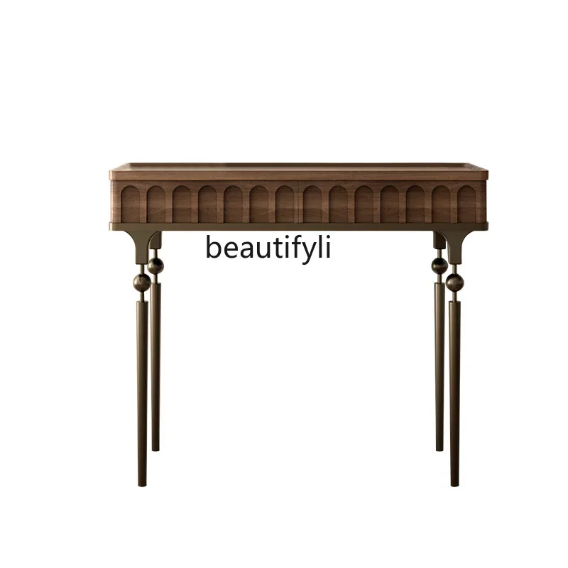 

X French Entry Lux Console Solid Wood Console Tables Small Apartment with Drawer on the Wall a Long Narrow Table
