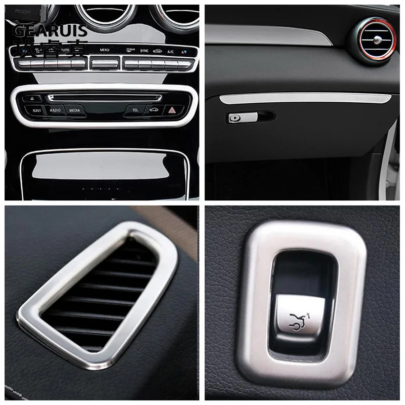 For Mercedes Benz C Class W205 GLC X253 2015-2021 Car Interior Accessories Dashboard Air outlet Door Trunk Switch Button Cover