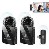 PULUZ Wireless Lavalier Microphone for iPhone / iPad / Type-C Phone, 8-Pin / Type-C Receiver and Dual Microphones