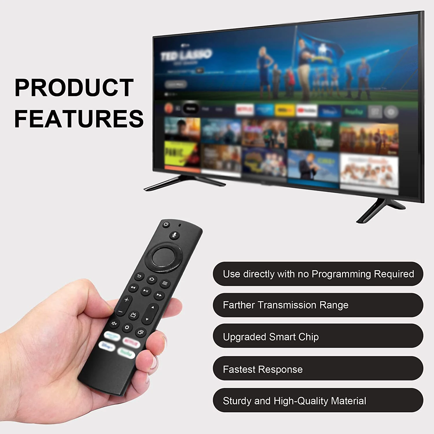 Telecomando vocale sostitutivo Smart TV NS-RCFNA-21 per dispositivi Insignia Toshiba Fire TV con tasti di scelta rapida a 4 canali TV