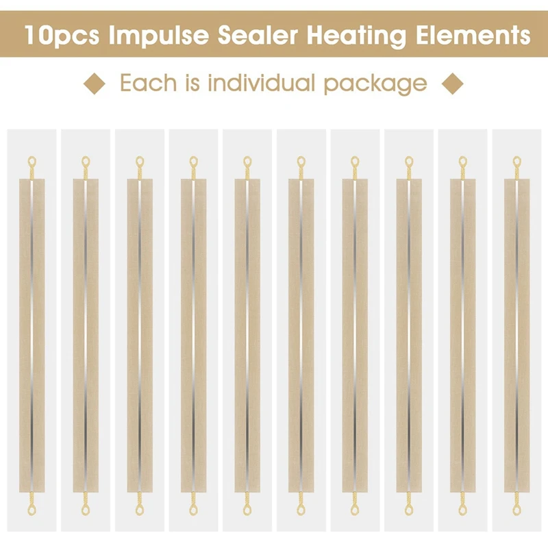 10Pcs Impulse Sealer Replacement Parts 12Inch Heat Seal Strips Replacement Elements Grip Impulse Sealer Heating  Durable