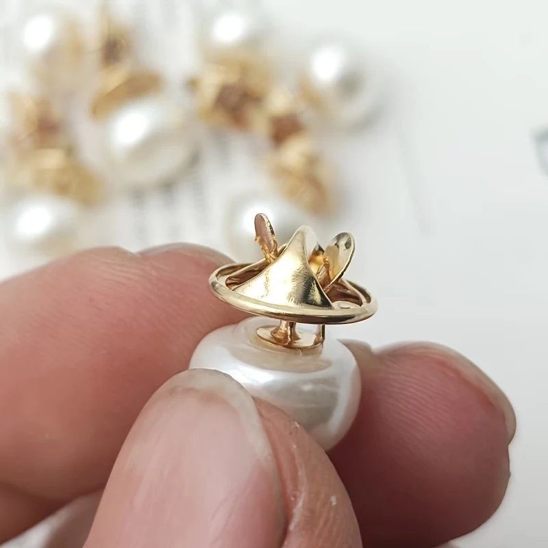 10 boutons en perles sans couture pour vêtements, 12 mm, épingles à broche en perles pour robes, chemises, accessoires décoratifs DIY