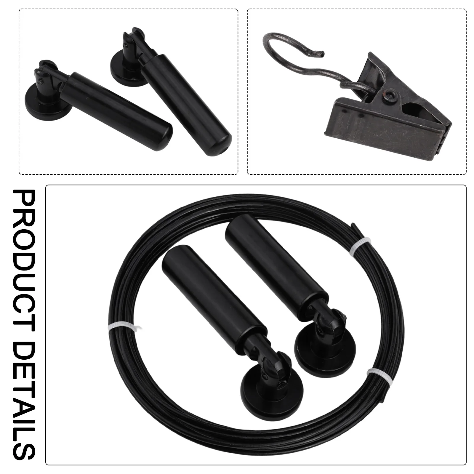 

Sturdy 5m Wall Mount Curtain Wire Rod Set Perfect for Draping Curtains or Displaying Art with a Modern Aesthetic