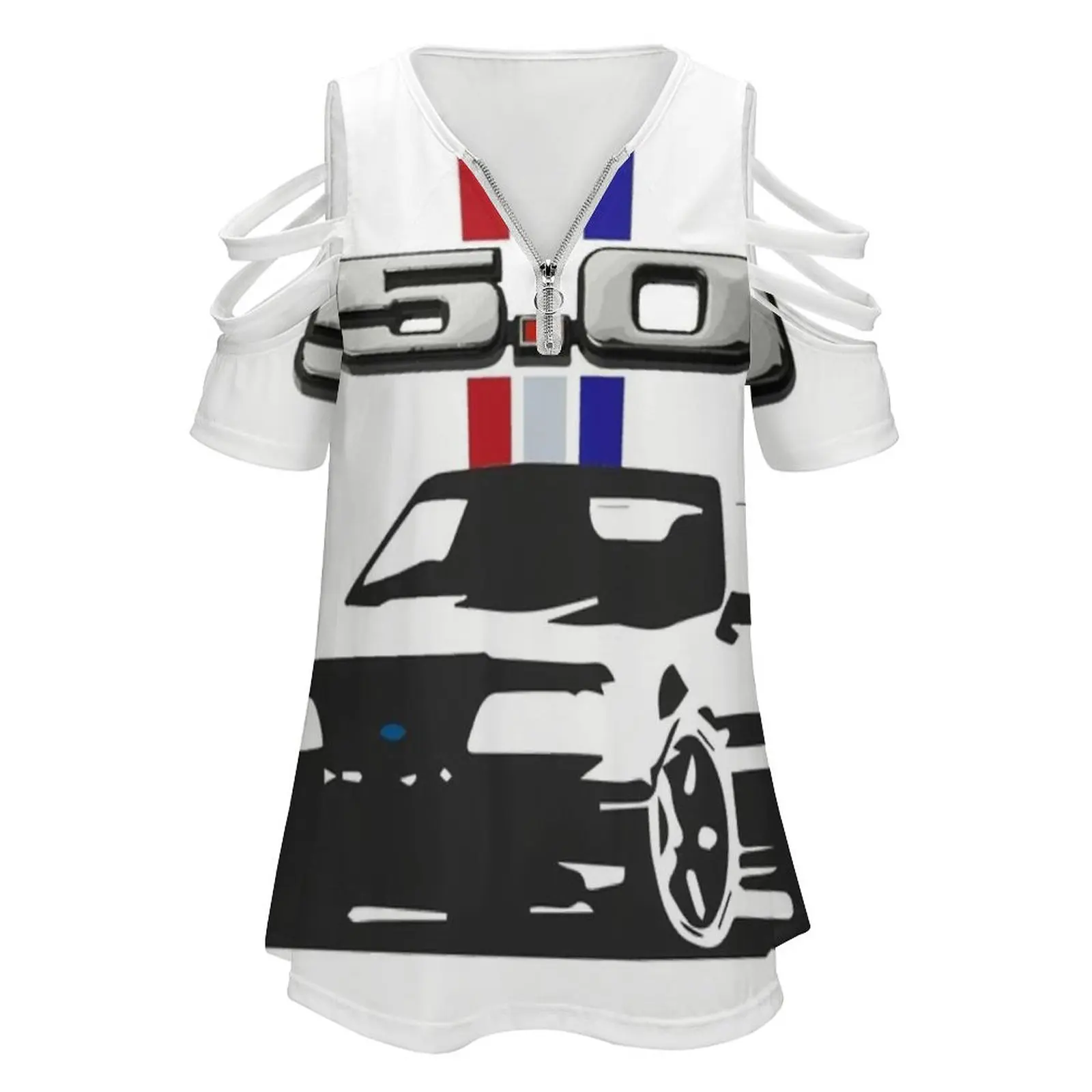 Retro Foxbody 5.0 Logo Emblem Women Zipper Various styles Printed T Shirts Tops Full Print T-Shirt Retro Car Fox Foxbody 5 0 5 0