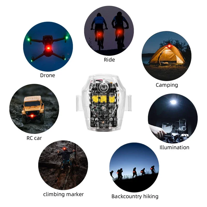 LED Anti-collision Warning Light for DJI NEO/AVATA 2/Mini 3 Pro Drone Motorcycle Bicycle Signal Light Strobe Signal Indicator