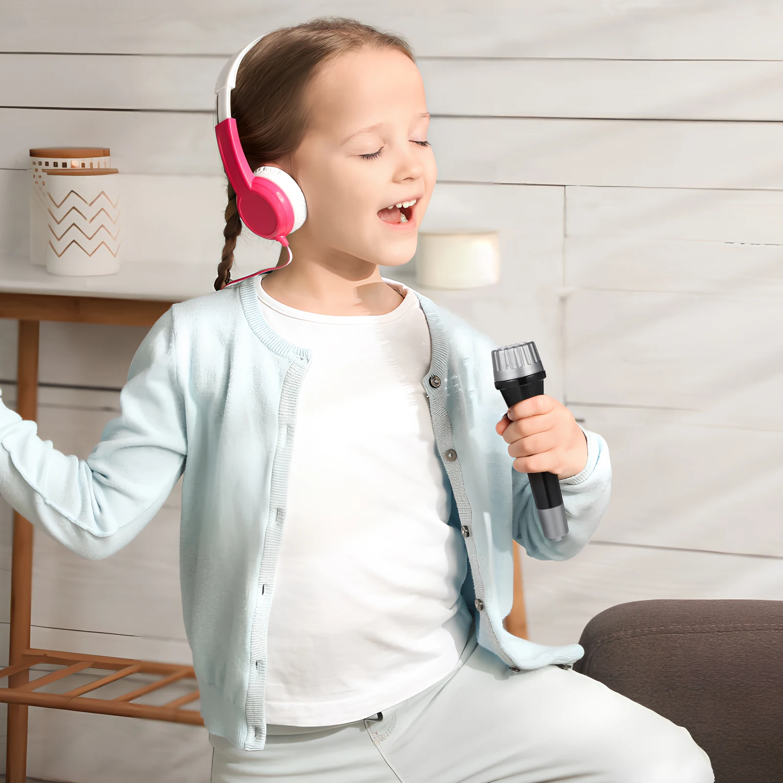 

16 Pcs Mini Microphone Props Kids Toy Fake Wired Black Birthday Party Favors Child Lightweight Realistic Design Stage