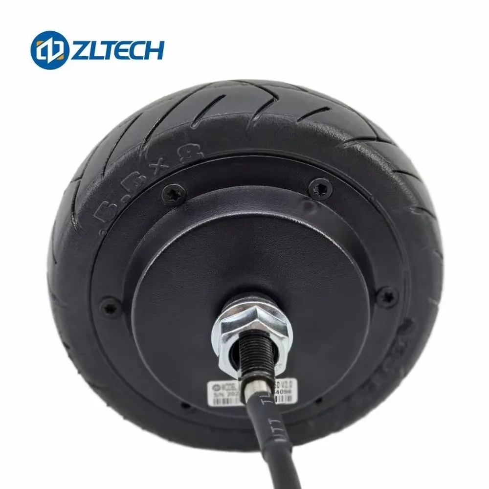 24V 150W Brushless DC Wheel Hub Motor 5.5in Rubber Tire 60kg Load with 14bit Encoder for Wheelchair Robot