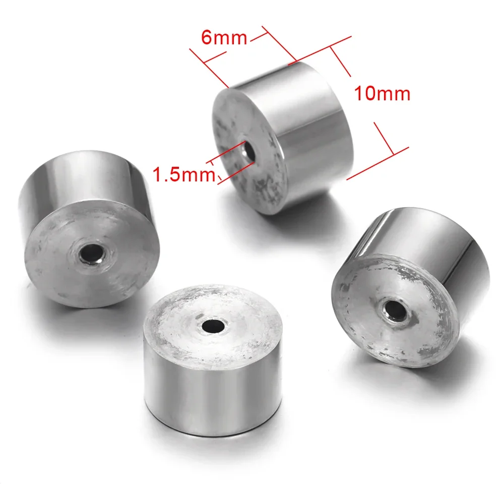 316L Stainless Steel Small Hole Beads Metal Slider Charm Spacer Beads For Jewelry Making Beaded Bracelet DIY Accessories