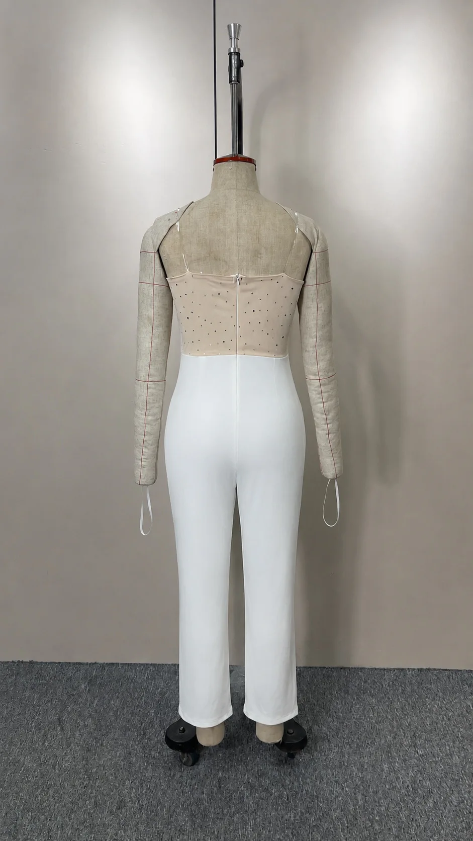 Sexy Bandeau Tube Top Jumpsuit Strapless Sleeveless Wide Leg One Piece Evening Party Elegant Slim Fit White Long Pants Outfit view 5