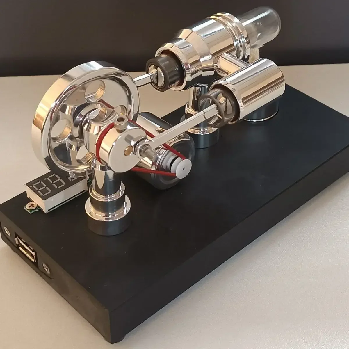 Stirling Engine Star Ring Engine Generator USB Voltmeter Mirror Polishing