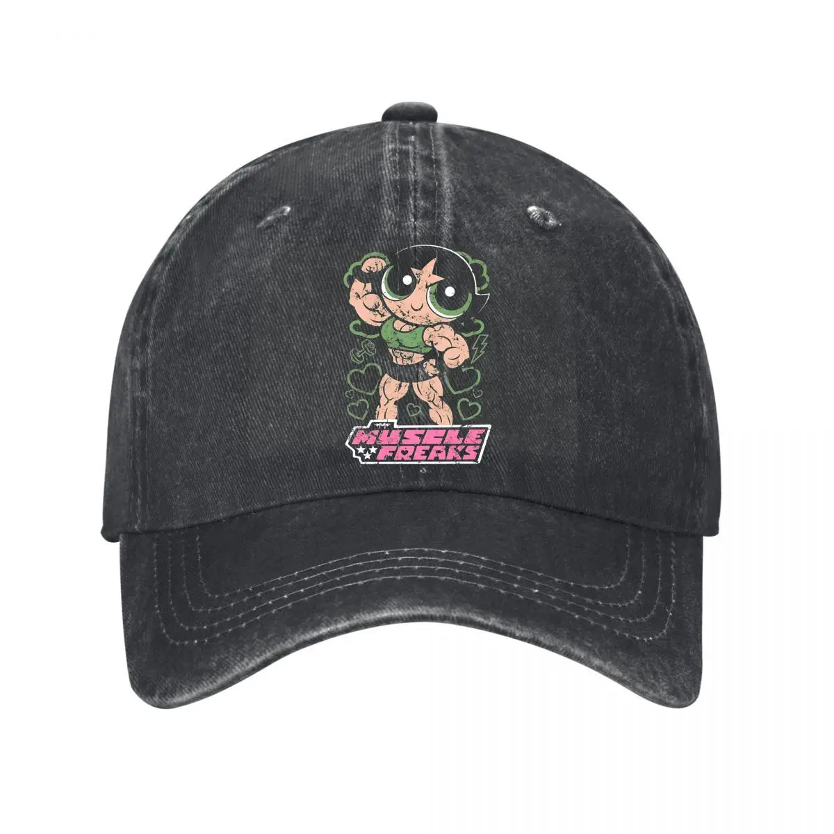 Muscle Freaks Retro Graphic Washed Baseball Cap Hip Hop Sun Hats