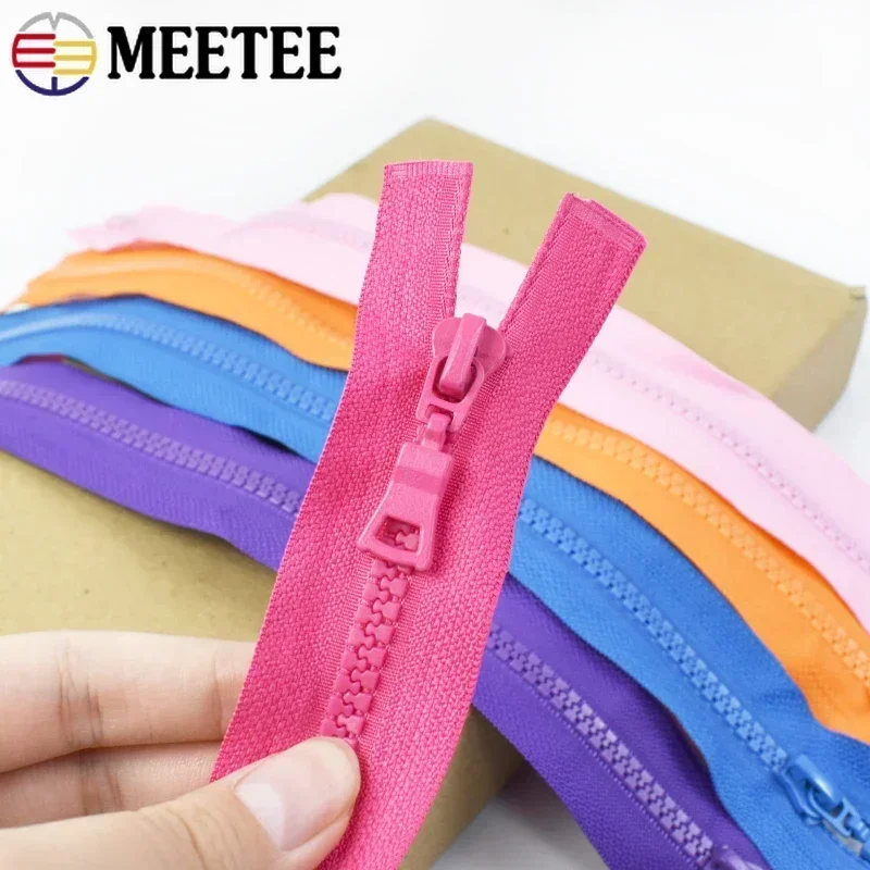 3Pcs Meetee 5# Resin Zippers Close-End 15-25cm Open-End 30-90cm Zip Closure Bags Pocket Clothing Zips Repair Sewing Accessories