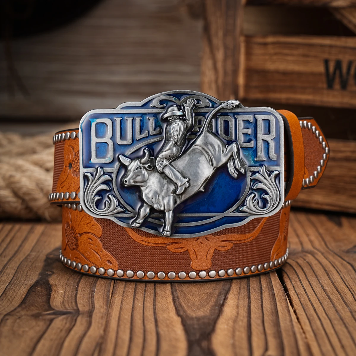 أحزمة جلدية للرجال والنساء - رعاة البقر الغربي - حزام حصان عتيق - حزام بإبزيم منقوش عليه زهور للجينز #3