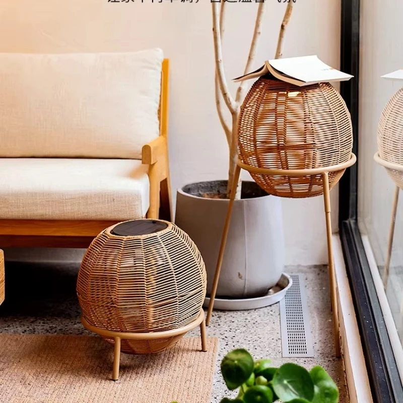 yjq courtyard solar outdoor weaving rattan atmosphere villa garden landscape lawn