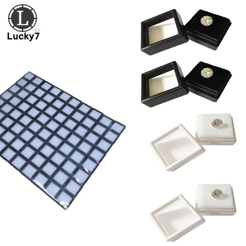 

Wholesale 80pcs/lot Plastic Square Loose Gravel Display Package Box Gem Gravel Foam Pad Beads Jewelry Boxes Organizer 3*3*2cm