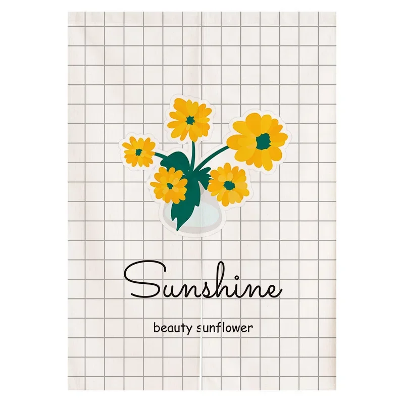 Ins الشمال عباد الشمس البوليستر ستارة الباب غرفة نوم المطبخ الدخان التقسيم الستار مكتب فندق غرفة استوديوهات ستارة الباب #4