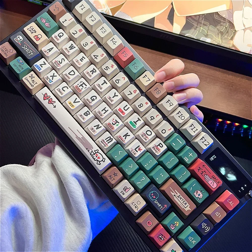 

Graffiti, Keycap 144 Keys, Cherry PBT Customized, Suitable for Mechanical Gaming Keyboard Cap