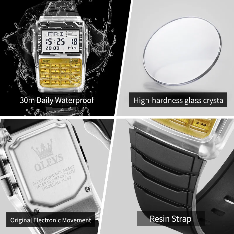 Men's Multifunction Electronic Calculator Watch