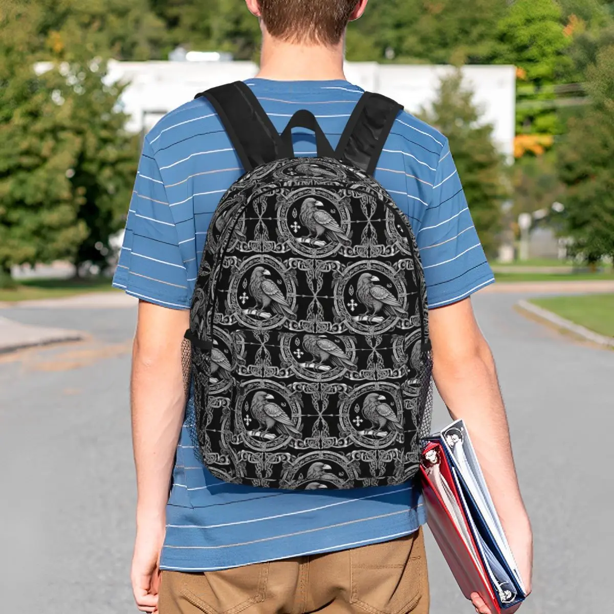 Yggdrasil Raven Backpack Student BookBag Men Women School Bag Laptop Shoulder Bags