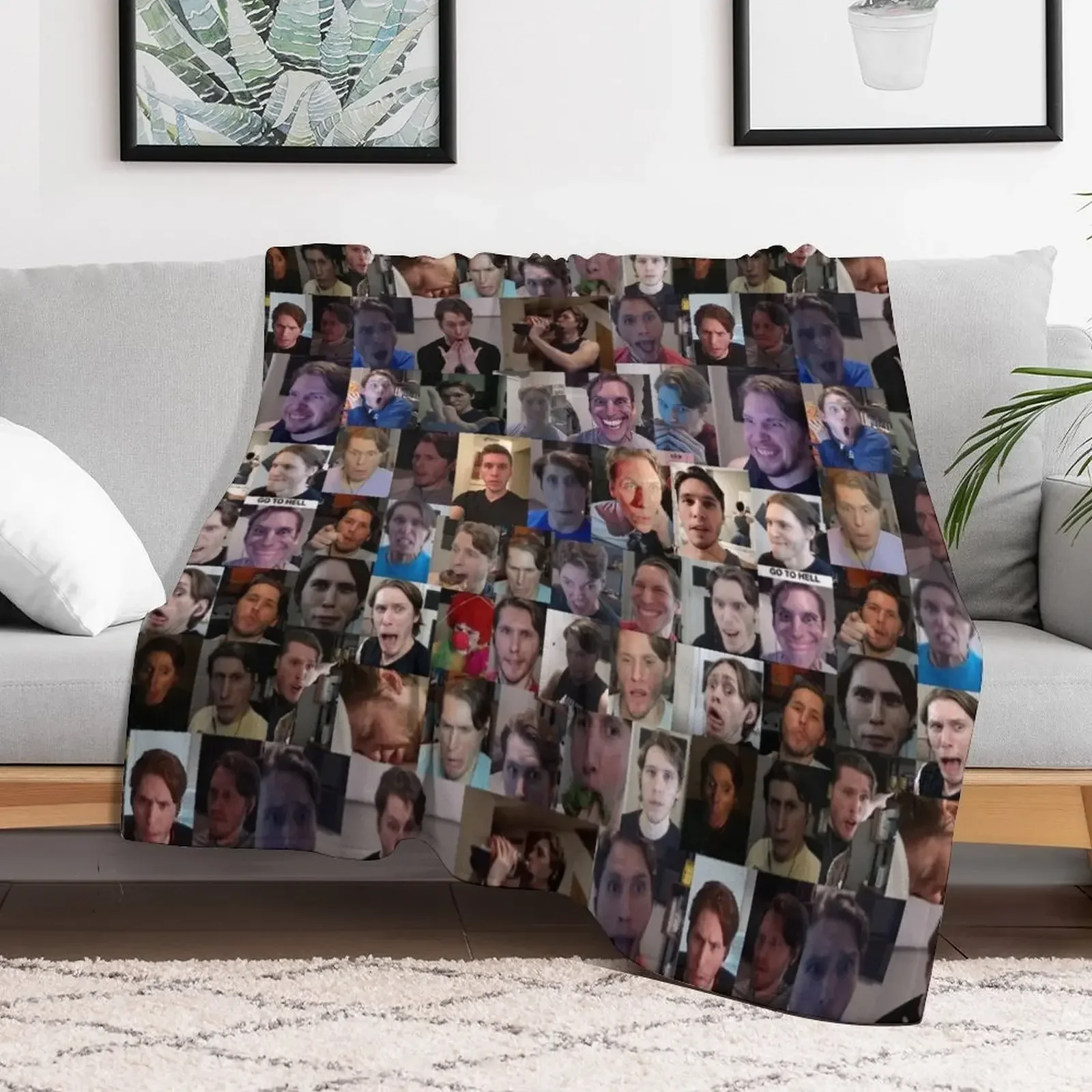 Jerma Collage Throw Blanket Luxury Designer Retros Soft Beds Blankets