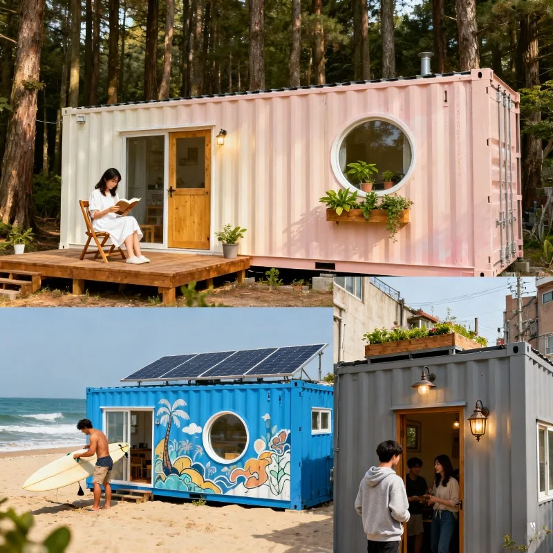 Customizable 2 3 Storey Modular Prefab House White Custom Color Steel Flat Pack Container Office