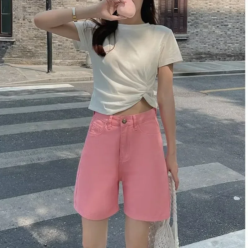 PopPopFashionable Harajuku Style Women's Casual Pants Five-Point Simple Artistic Sweet Japanese System Girls' Long Trousers
