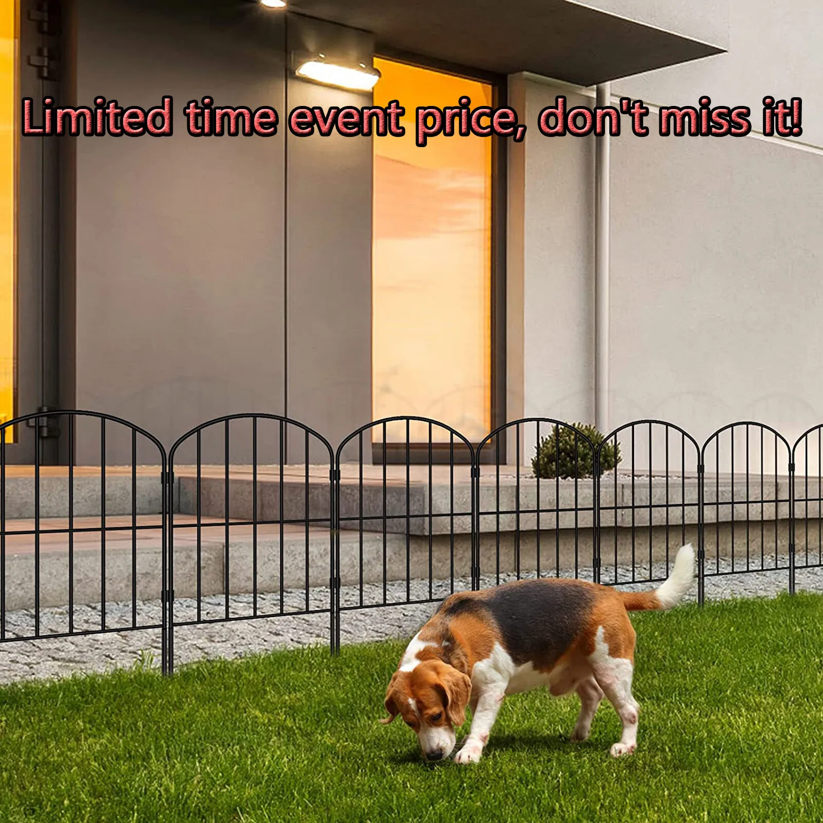 

25 Panels Garden Fence Metal Rustproof Folding Fence Border Animal Barrier Decor