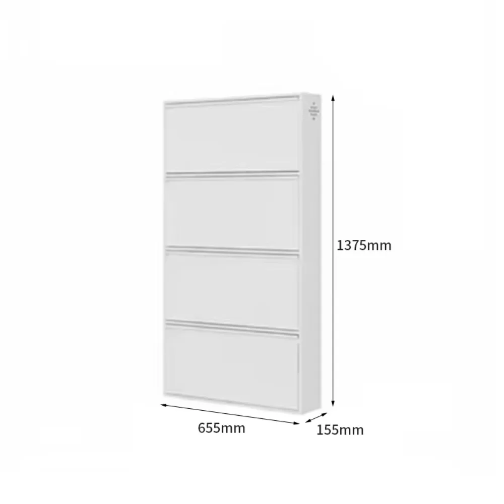 Modern Metal Lateral Shoe Cabinet Box Steel Hidden Shoe Rack with Dump Doors for Living Room Hotel Space Saving