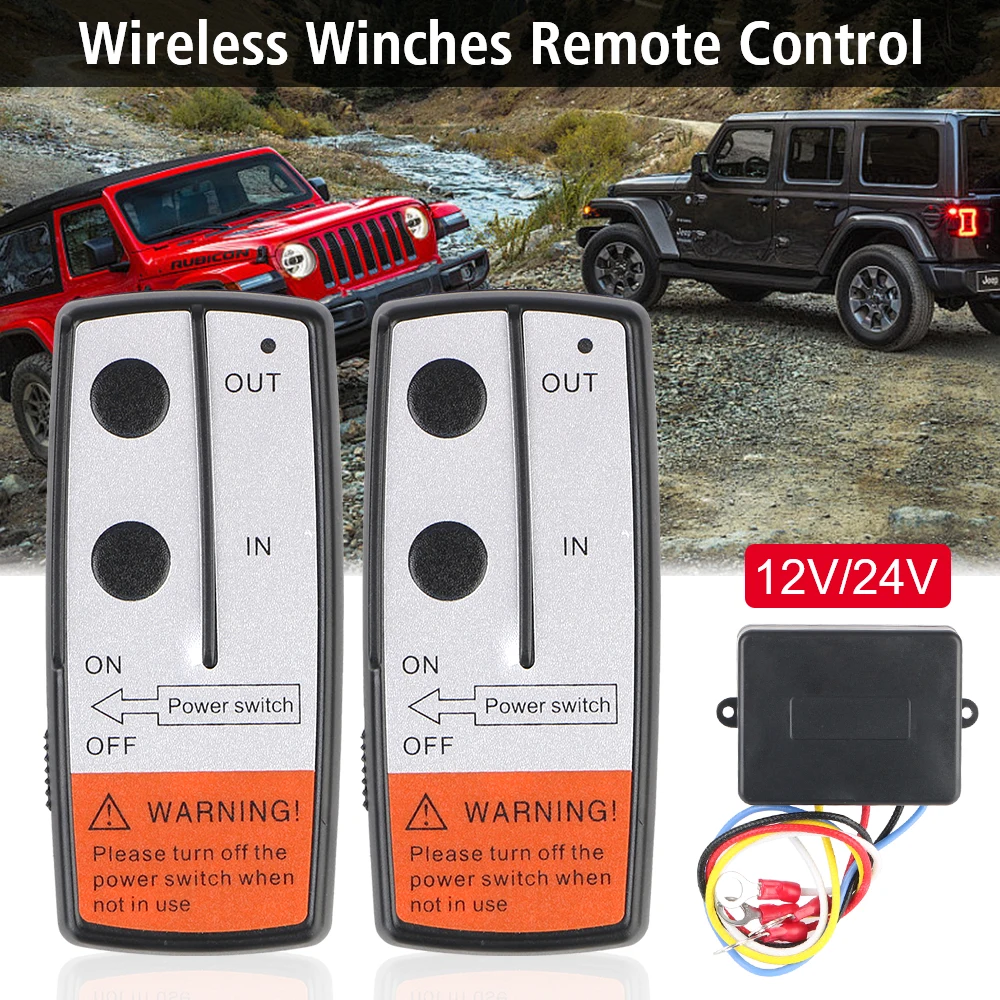 Handset Switch Controller For Jeep Off-road ATV For Recovery Tow Truck 12V 24V Wireless Winch Remote Control System