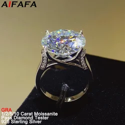 1/2/5/10 Carat Brilliant Moissanite Rings for Women High Grade S925 Silver Moissanita Lab Diamond Wedding Ring Fine Jewelry GRA