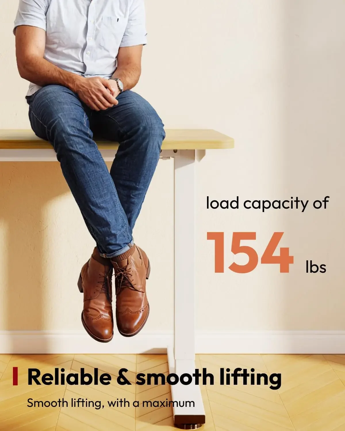 مكتب قائم بارتفاع قابل للتعديل كهربائي 40 × 24 بوصة مكتب حامل للمكتب المنزلي مع لوحة لصق، إطار أبيض/قمة من خشب القيقب #5