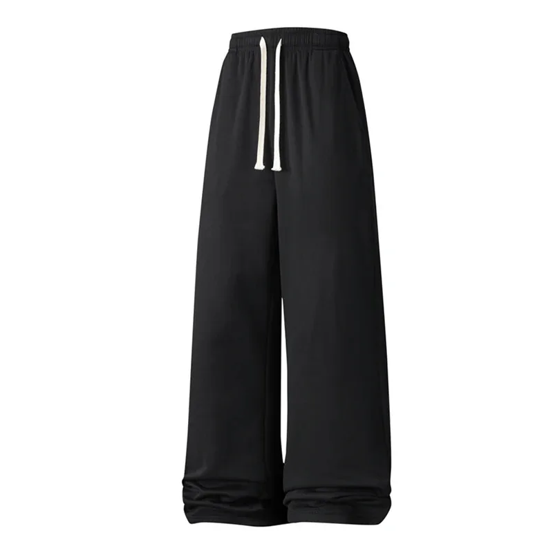 

Men's Stretched Waist Drawstring Straight Leg Casual Pants Trendy Brand Loose Versatile Wide Leg Bottoms
