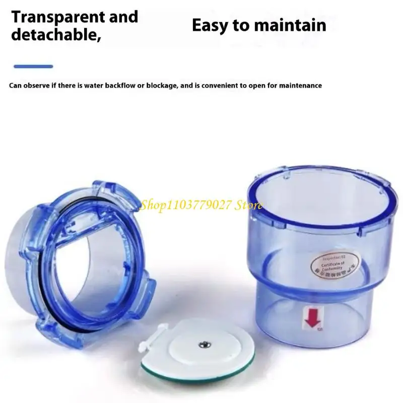 C4DF Clear PVC Not Return Gate Permanent Wastewater Regurgitation Prevention For Effluent Conduits 5cm 11cm