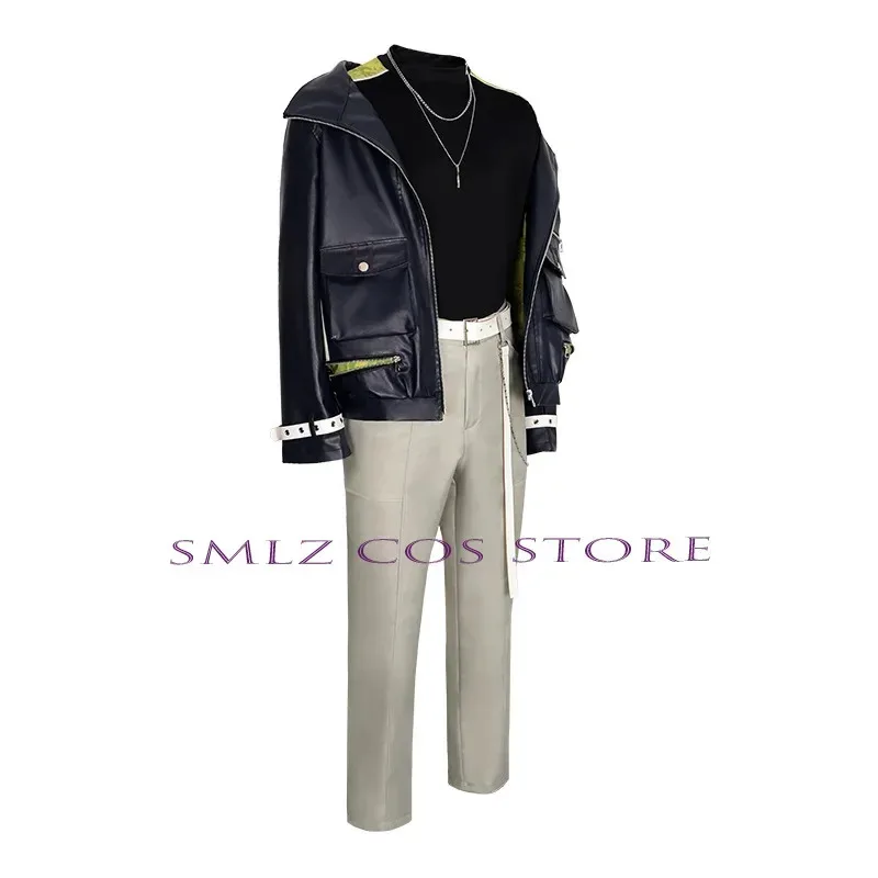 Costume Anime PJSK Flame Shinonome Akito Cosplay Akt Wig Coat Top Pants Uniform Set Party Play Outfits Clothing for Man