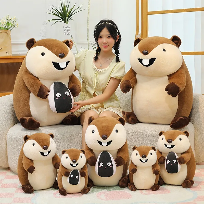 

Kawaii Groundhog, плюшевая игрушка, милая кукла-землянок, мягкая игрушка с семенами подсолнечника, идеальный детский подарок на день рождения для детей