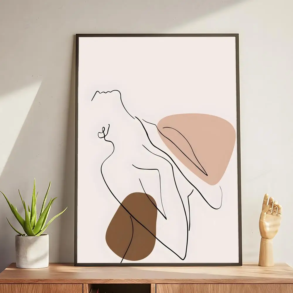 Sexy girl line drawing Nordic Poster HD Art Mural Wallart Waterproof Vintage Print Decor for Home Decoration DIY Durable