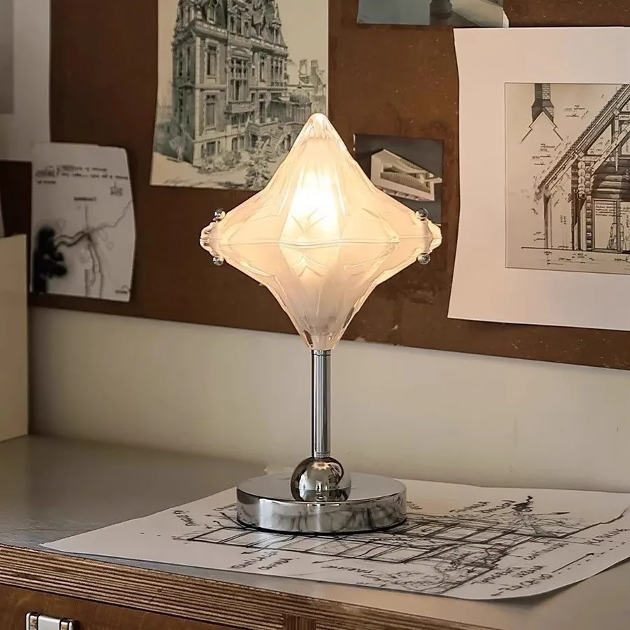 

Bauhaus Vintage Rechargeable Star Table Lamp Glass Atmosphere Bedside Lamp Bedroom Gift Desk Decoration Night Lamp
