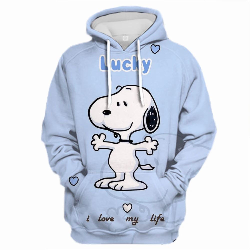 Spring and Autumn Disney Snoopy Printed Hoodie Casual Street Style Fashionable Simple Women\'s Top Pullover