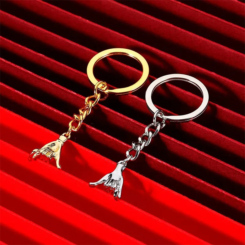 Zinc Alloy Hand In Hand Key Chain Couple Love Key Ring Valentine's Day Gift