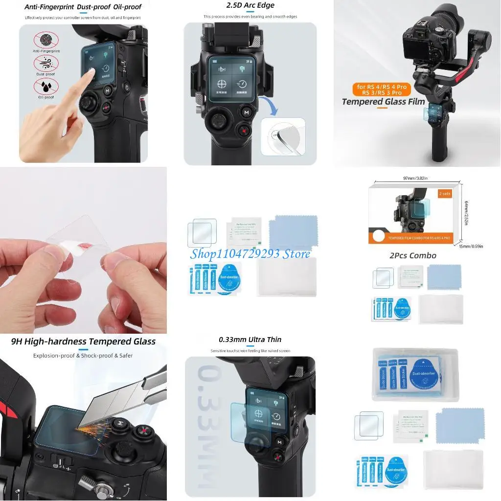 Y2GD 9H صلابة الزجاج المقسى مجموعة ملحقات الفيلم حماية الشاشة فيلم مضاد لبصمات الأصابع #1