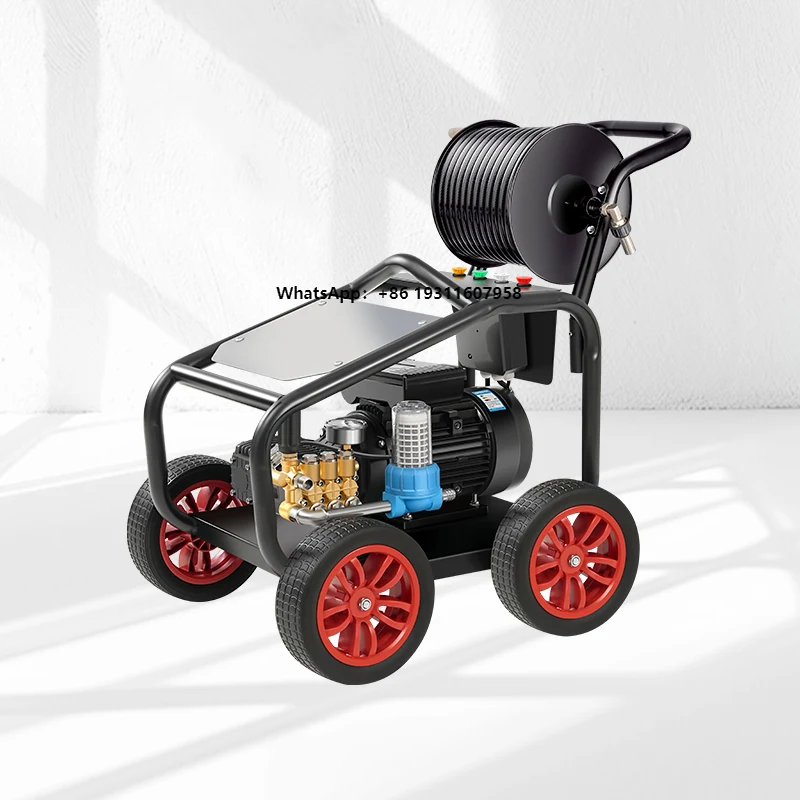 

220V 2.5KW Large Flow 18L/min Sewer Cleaning Machine New Light Variable Frequency Municipal Pipe Drain Dredging Machine