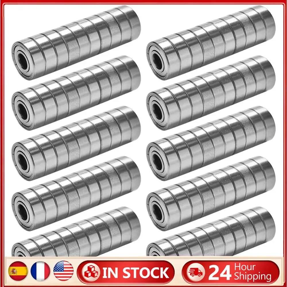 

100Pcs Ball Bearings Deep Groove Bearings Versatile Miniature Bearings Carbon Steel Skateboard Bearings for Roller Skates Mower