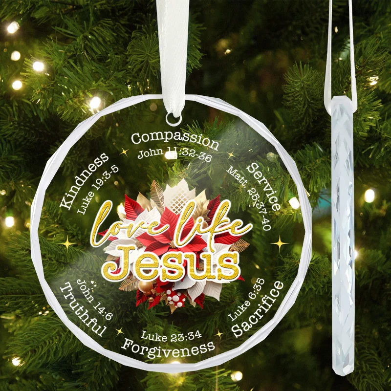 

1pc Christian Christmas ornament - Bible verse decoration - Religious spherical pendant for Christmas trees, baptisms, churches