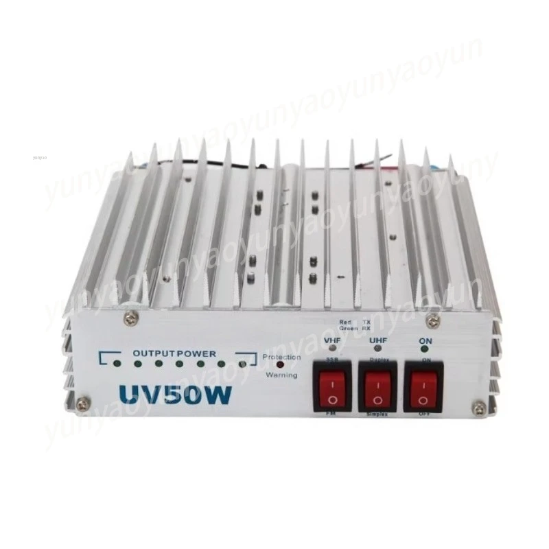 UV Dual Band 50W Power Amplifier, Full Mode Linear Amplifier for Walkie Talkie UHF VHF Radio