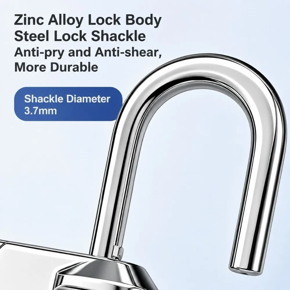 Zinc Alloy Combination Padlock 4 Digit Resettable Code Digit Code Lock Small Size Hard Shell Storage Locker Lock Backpack Safety