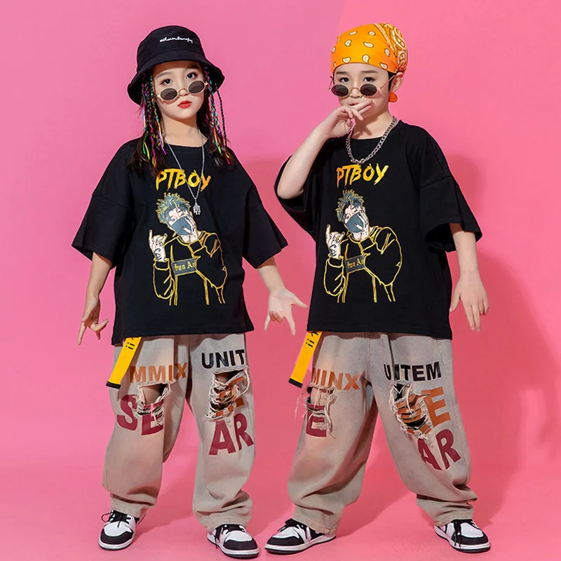 Children's cheerleading performance costumes for boys and girls hip-hop fashion suits for summer primary school sports