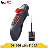 HOTRC DS-600 6CH 2.4GHz Radio System Transmitter Remote Controller with F-06A 6 Channel Receiver for RC Boat Model